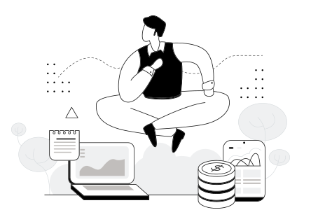 複数の選択肢から決断する男性